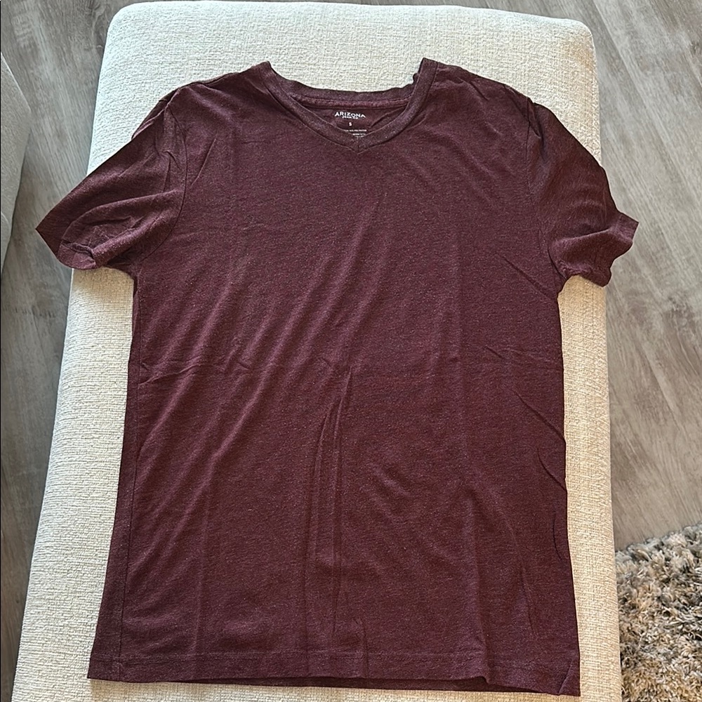 Men's Maroon V-Neck T-Shirt